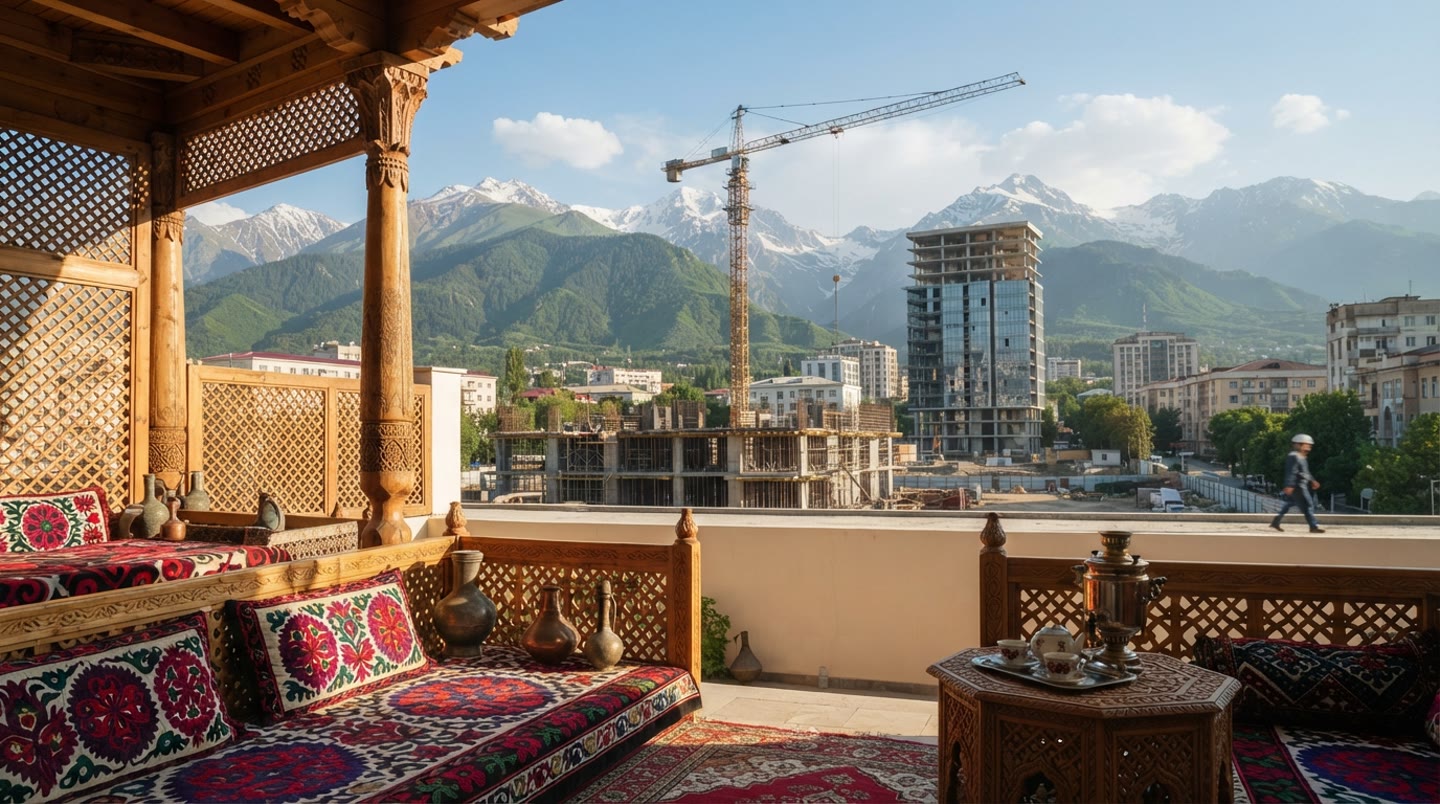 Tajikistan Construction Site with Starlink Internet