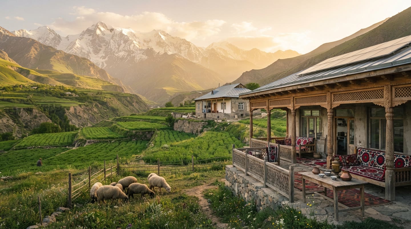 Farm in the Mountains of Tajikistan with Starlink Internet