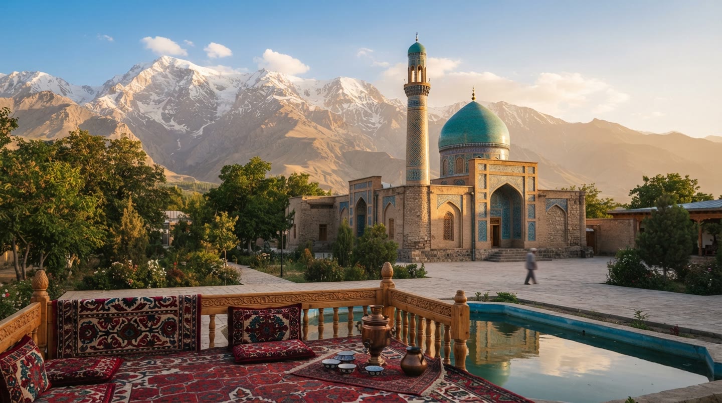 Traditional Mosque in Tajikistan with Starlink Internet